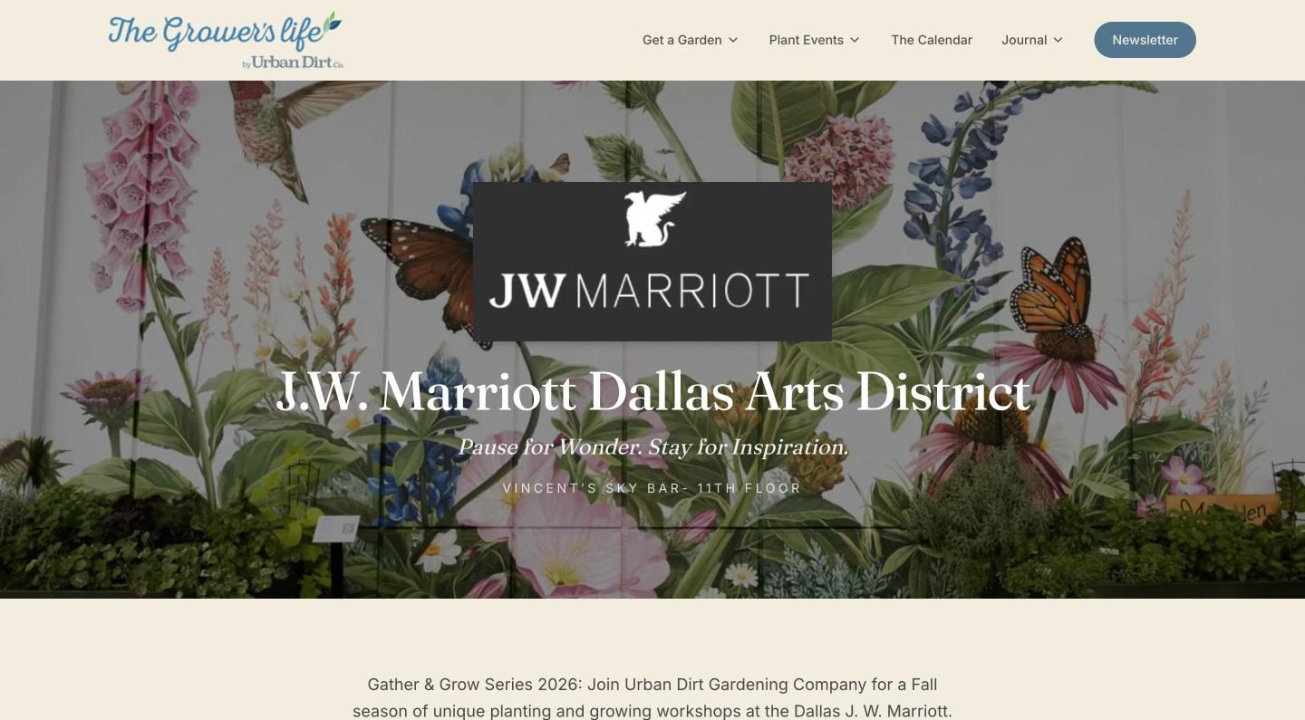 The JW Marriott co-branded page on thegrowerslife.com